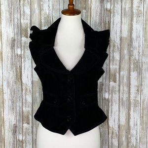 Anthro Elevenses Sleeveless Black Corduroy Vest 8